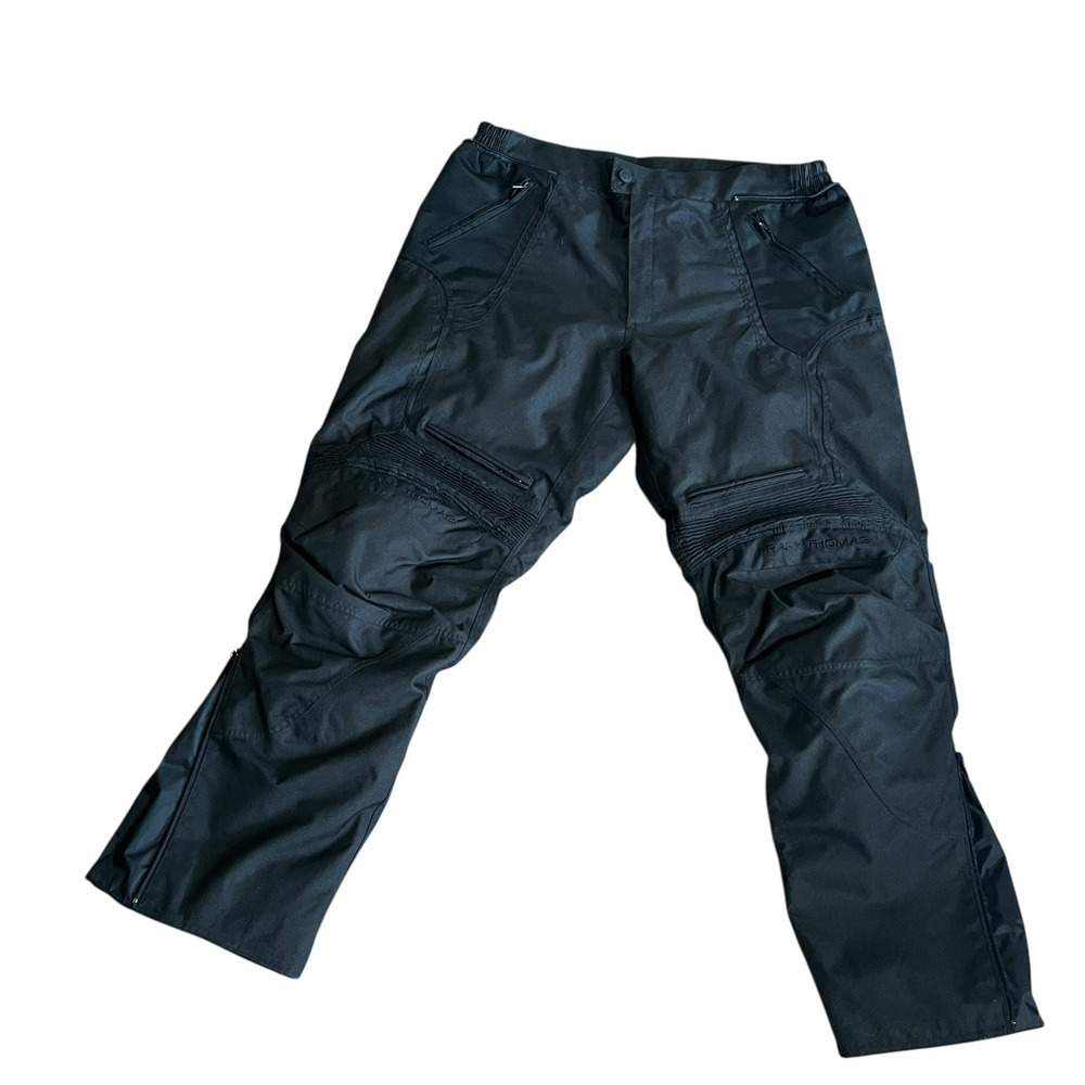 Frank Thomas Biker Pants AquaPore Men Size XL Black Armored Knees Zipout Lining